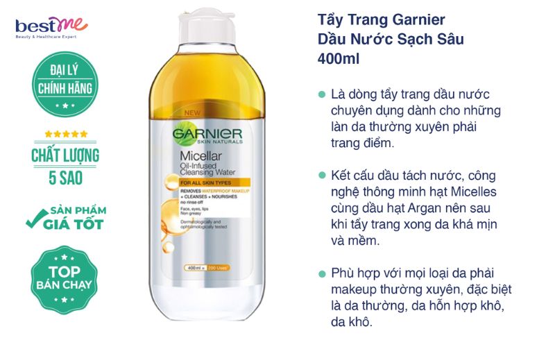 review-3-loai-nuoc-tay-trang-garnier-vang-cho-tung-loai-da-2 Review 3 loại nước tẩy trang Garnier vàng cho từng loại da - 2