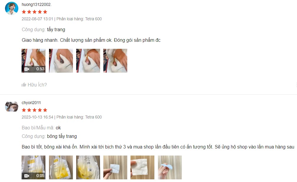 Review chất lượng bông tẩy trang Tetra Le Soin Laretat Pur 600 miếng - 1