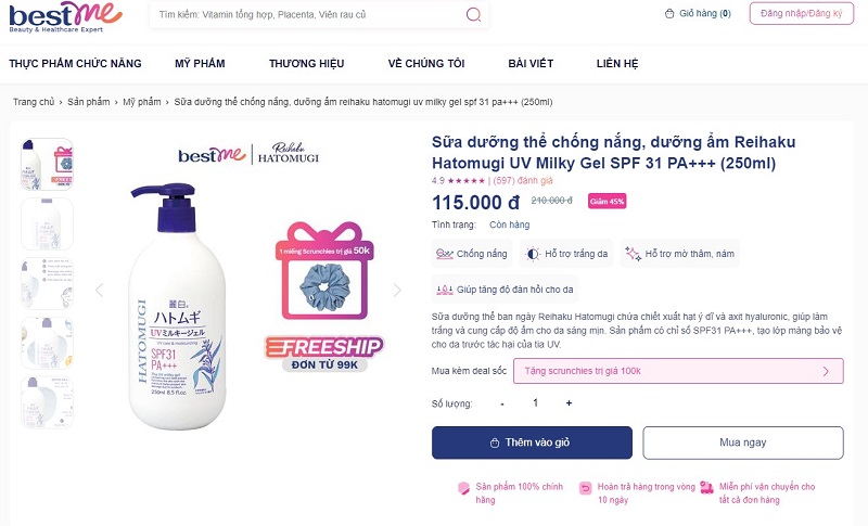 Review các loại sữa dưỡng thể trắng da toàn thân tốt nhất - 13