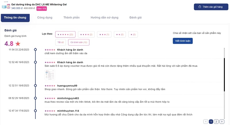 Một số review từ phía khách hàng về sản phẩm