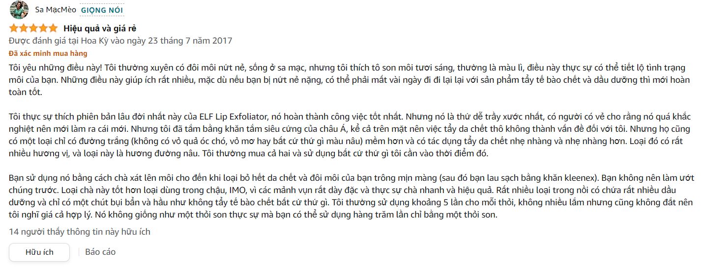 Review son tẩy tế bào chết môi E.L.F Lip Exfoliator làm mềm môi - 6