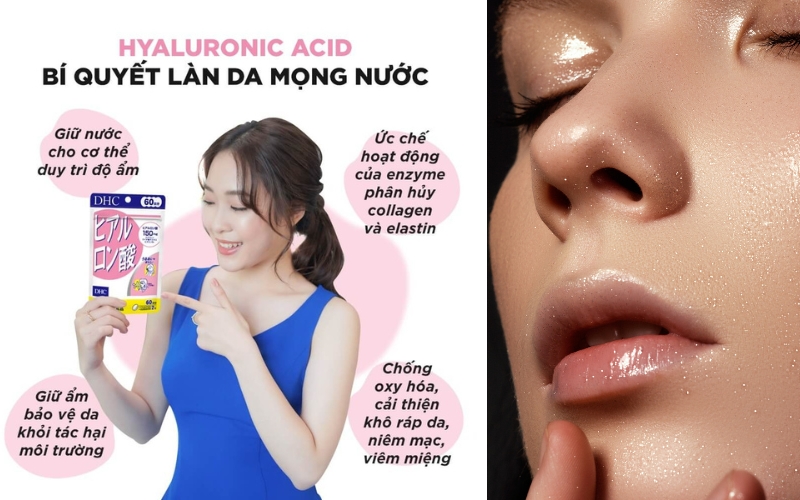 Viên cấp nước DHC bổ sung độ ẩm từ bên trong cơ thể, duy trì làn da ẩm mịn, ngăn ngừa tình trạng khô da và bong tróc