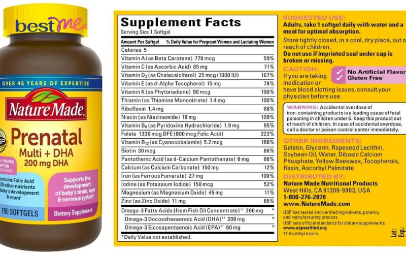 Review vitamin tổng hợp Nature Made Prenatal Multi + DHA cho bà bầu - 4