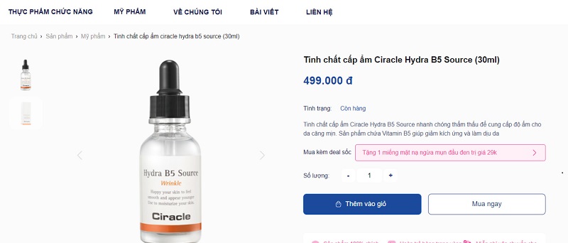 Serum B5 Ciracle chính hãng được bán tại website Bestme