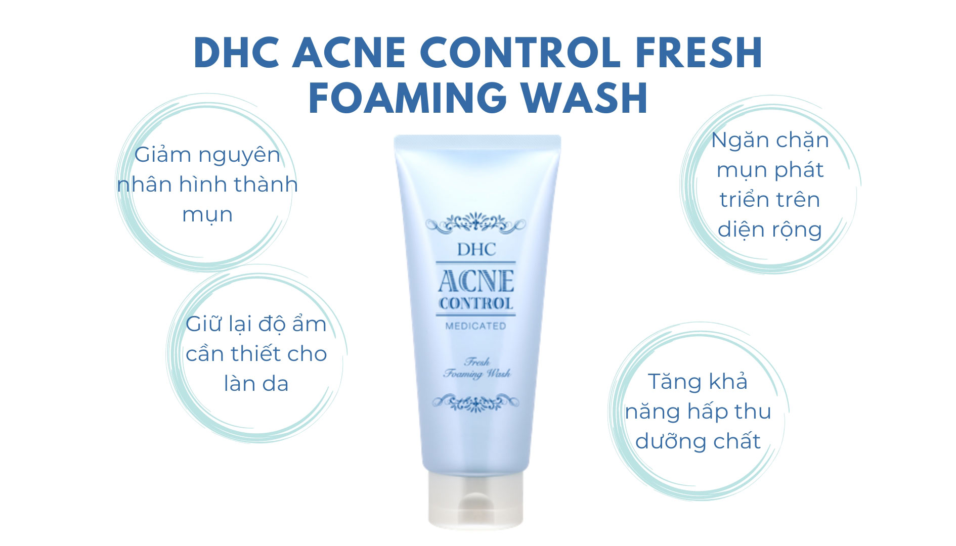 Công dụng của sữa rửa mặt DHC Acne Control Fresh Foaming Wash