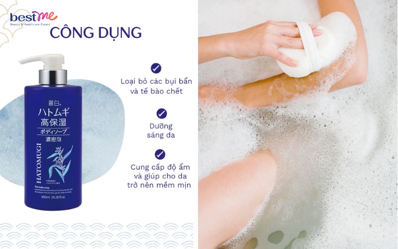 Sữa tắm trắng da Reihaku Hatomugi High Moisturizing Body Soap