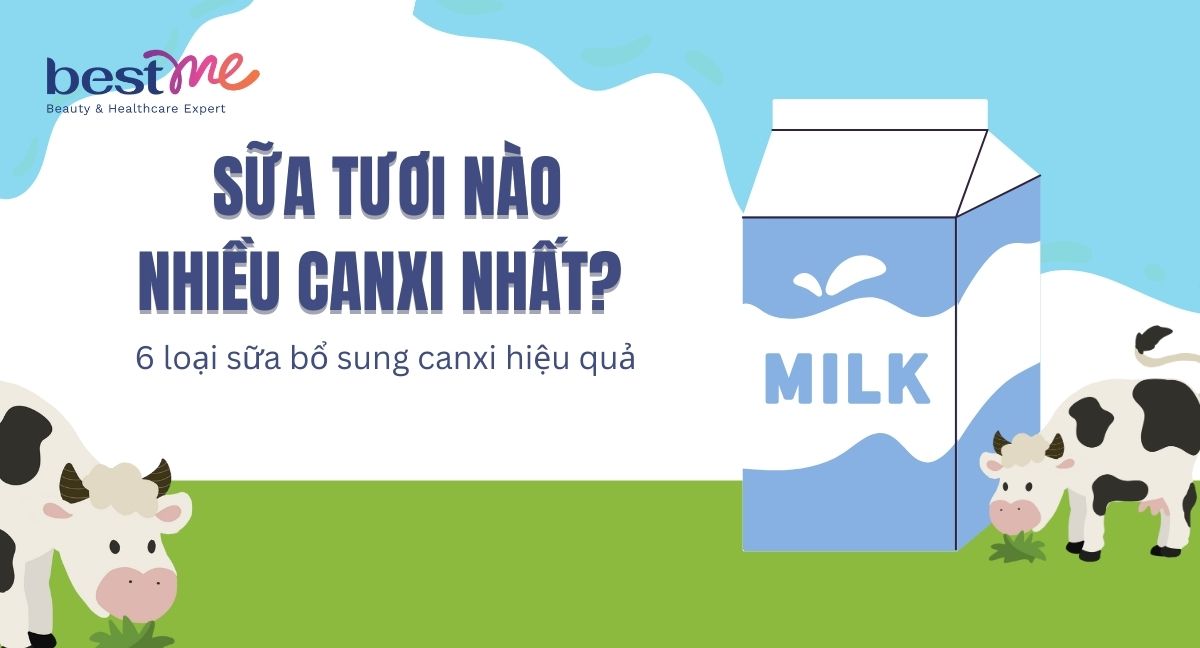 Sữa tươi nào nhiều canxi nhất? TOP 12 sữa tươi hàm lượng canxi cao