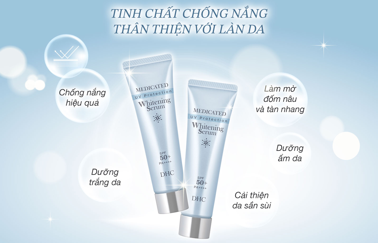 Tác dụng chăm sóc da kép của kem chống nắng DHC
