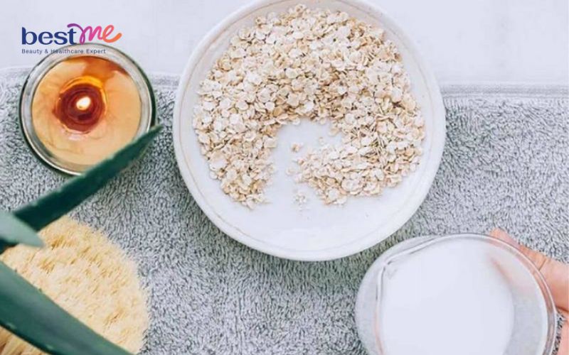 Làm trắng da bằng baking soda và yến mạch