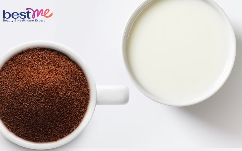 Tắm trắng da bằng bột cà phê và sữa tươi 