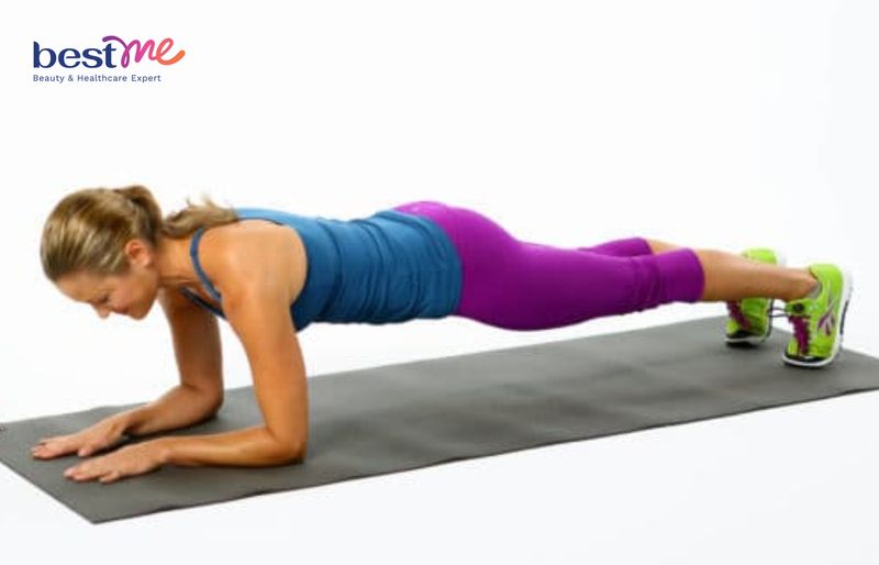 Tư thế plank thấp giảm mỡ bụng