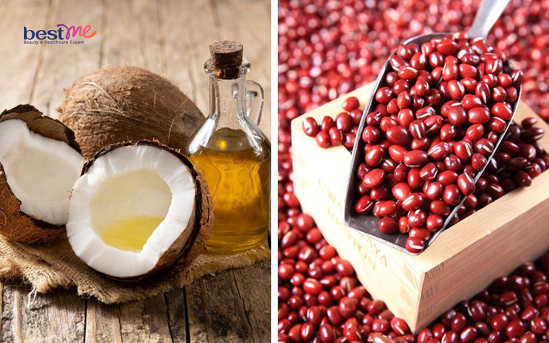 Tẩy tế bào chết da mặt tại nhà bằng dầu dừa và bột đậu đỏ