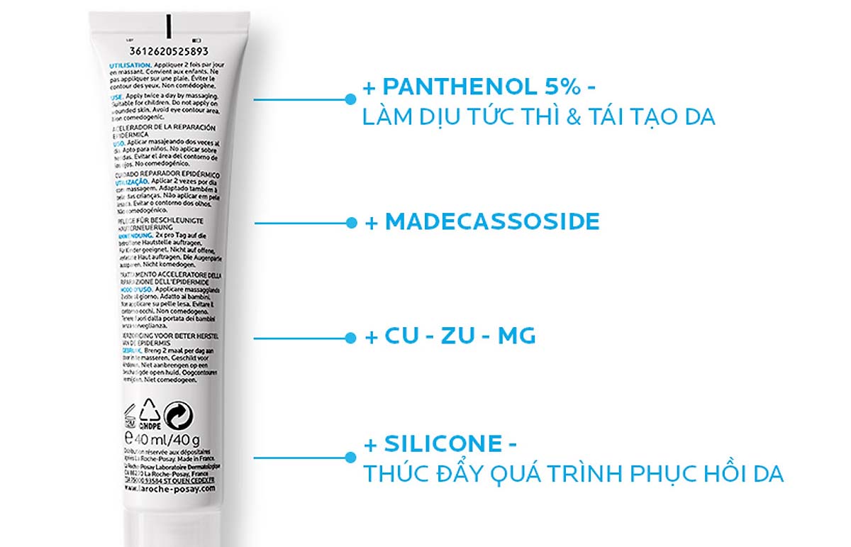 Thành phần của Gel phục hồi da La Roche-Posay Cicaplast Gel B5