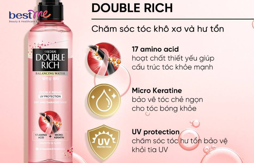 review-xit-duong-toc-double-rich-mau-hong-danh-cho-toc-hu-ton-3 Review xịt dưỡng tóc Double Rich màu hồng dành cho tóc hư tổn - 3