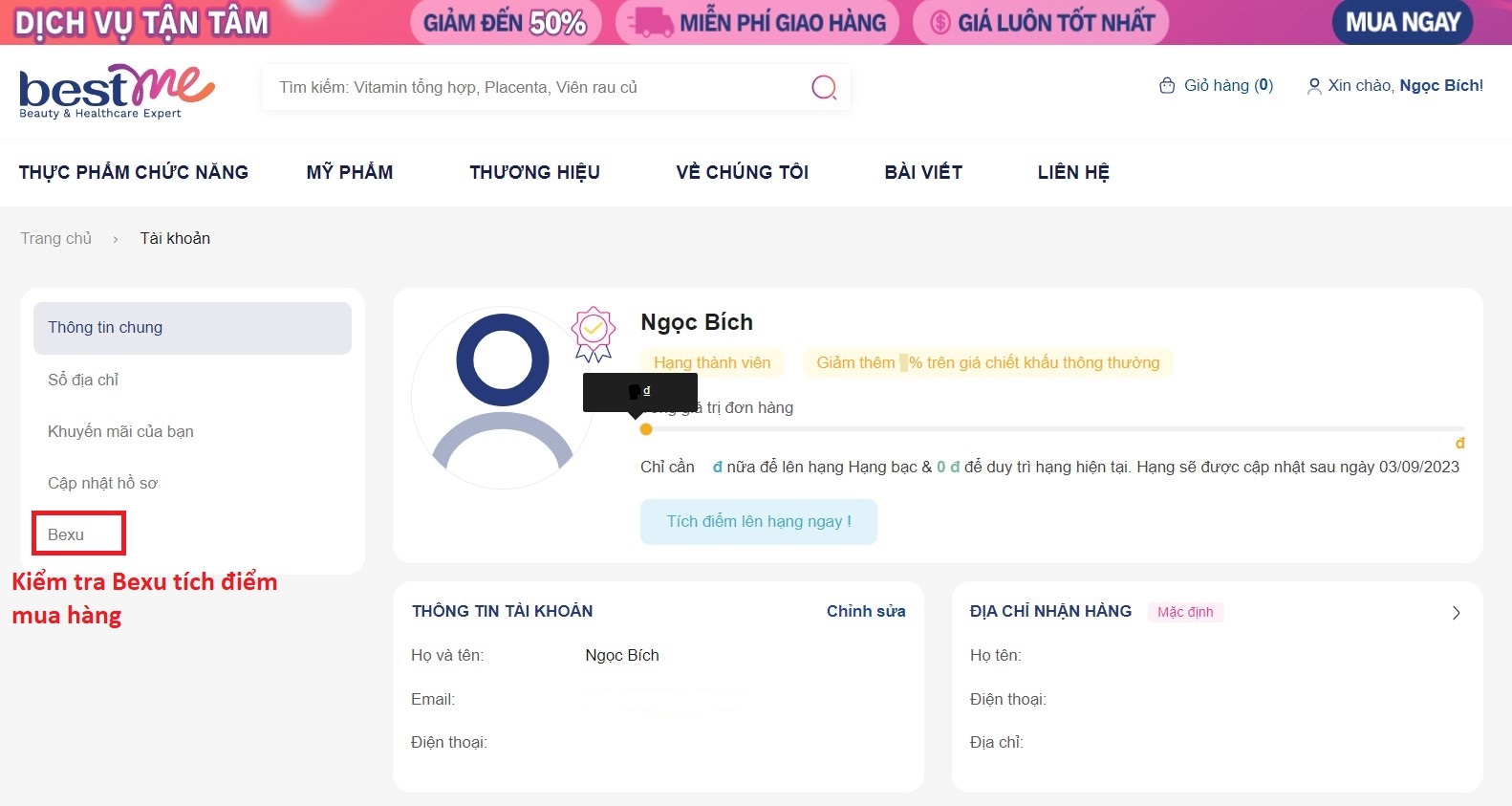 Hệ thống tích điểm và cách sử dụng điểm mua hàng tại Bestme