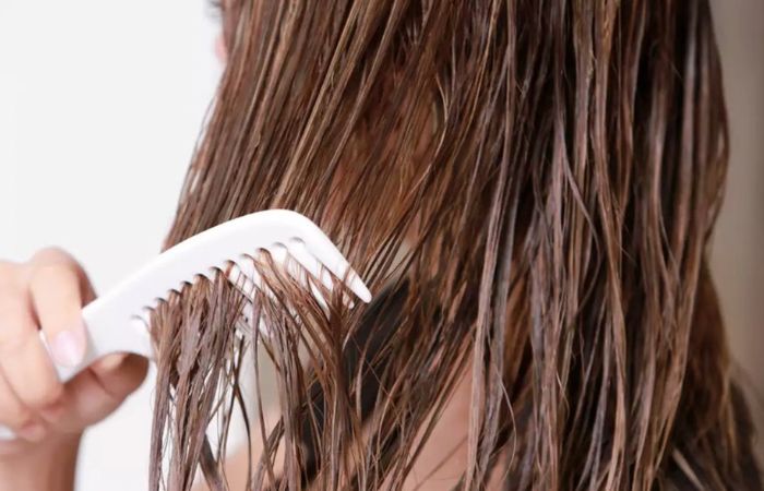 Để tránh tình trạng gãy rụng không nên chải tóc khi tóc vẫn còn ướt