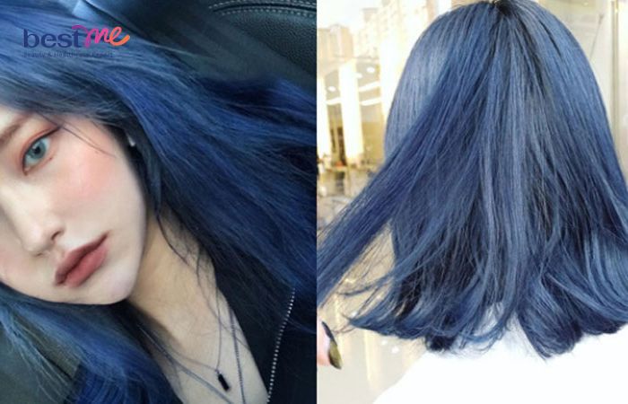 Màu tóc xanh dương khói không hề kén da