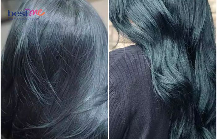 Tóc nhuộm blue color đen sạm nhạt