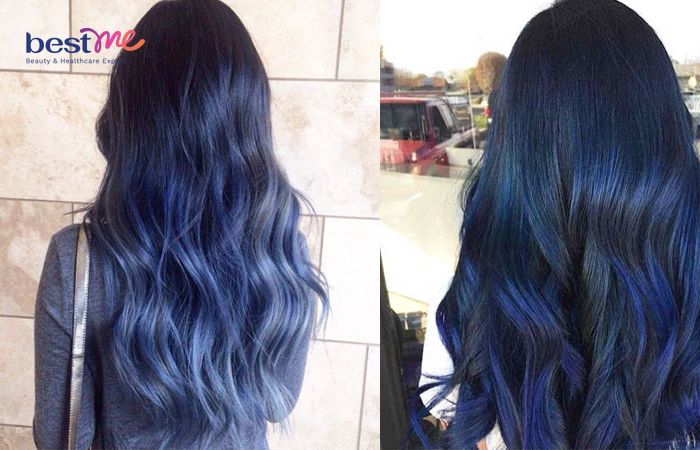 Cá tính, nổi bật với tóc màu xanh dương khói đậm