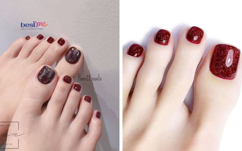 Top 6 kiểu nail sơn chân màu đỏ đẹp quyến rũ