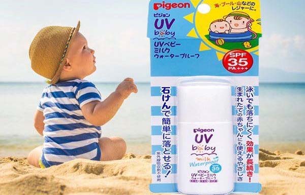 Kem chống nắng Pigeon UV Baby Milk Waterproof cho bé