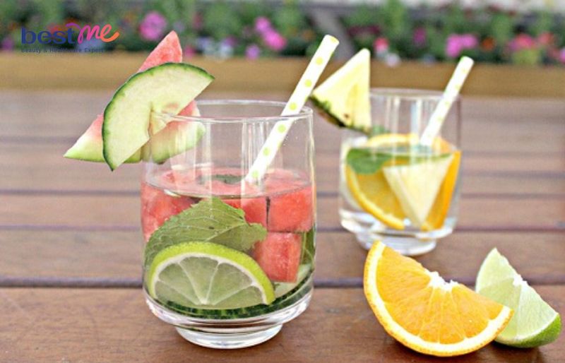 Detox dưa hấu, chanh và bạc hà