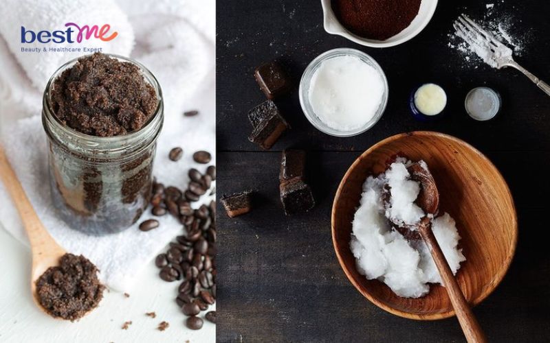 Dưỡng trắng da với baking soda và bã cà phê