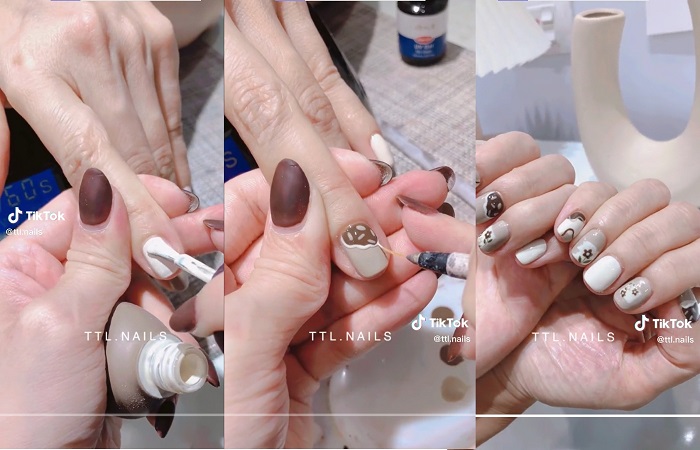 Tham khảo mẫu nail thiết kế Hàn Quốc của TTL.NAILS (Nguồn: @ttl.nails)