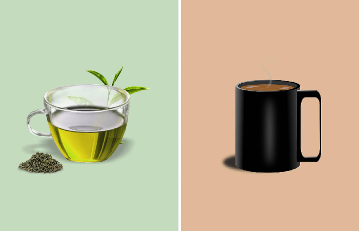 Trà xanh và cà phê là đồ uống chứa nhiều cafein kích thích quá trình chuyển hóa
