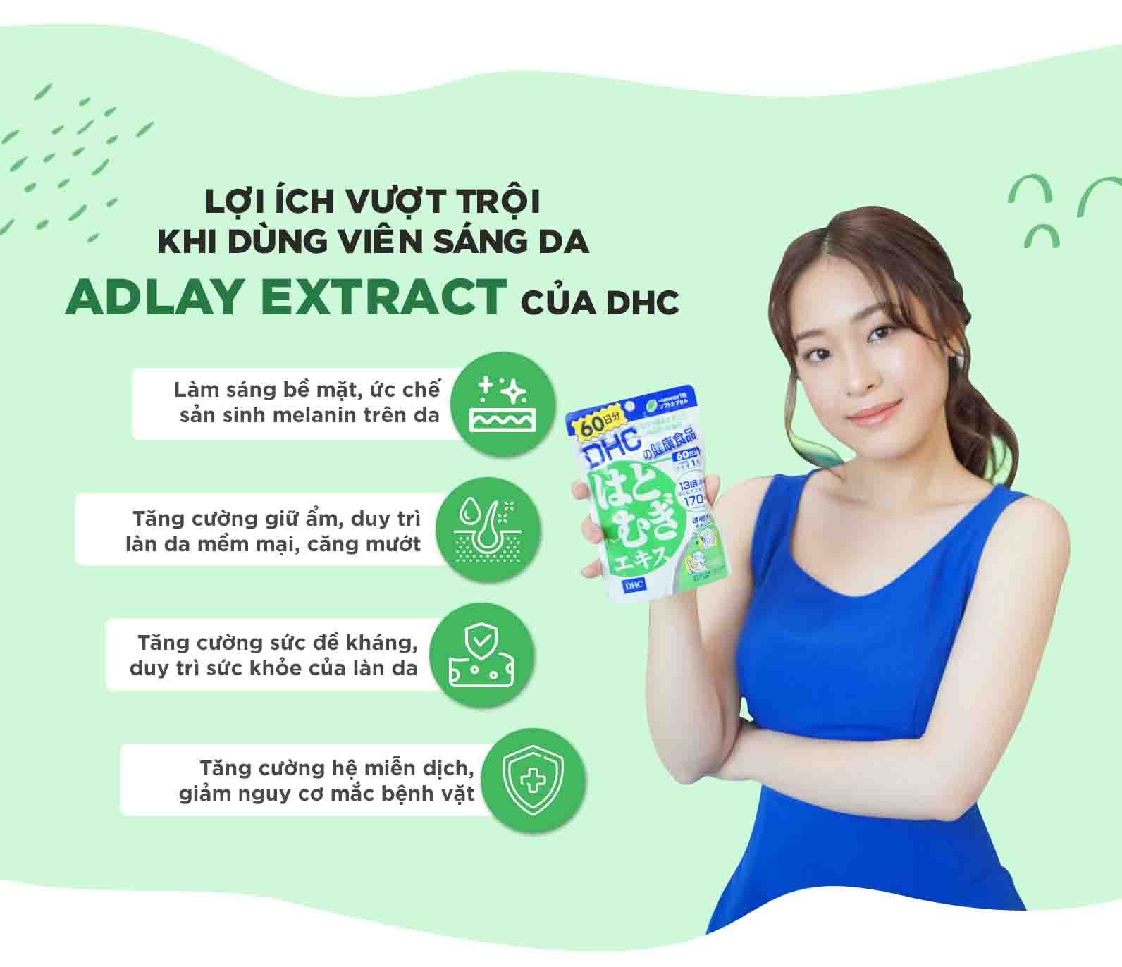 Công dụng của viên uống trắng da DHC Adlay Extract