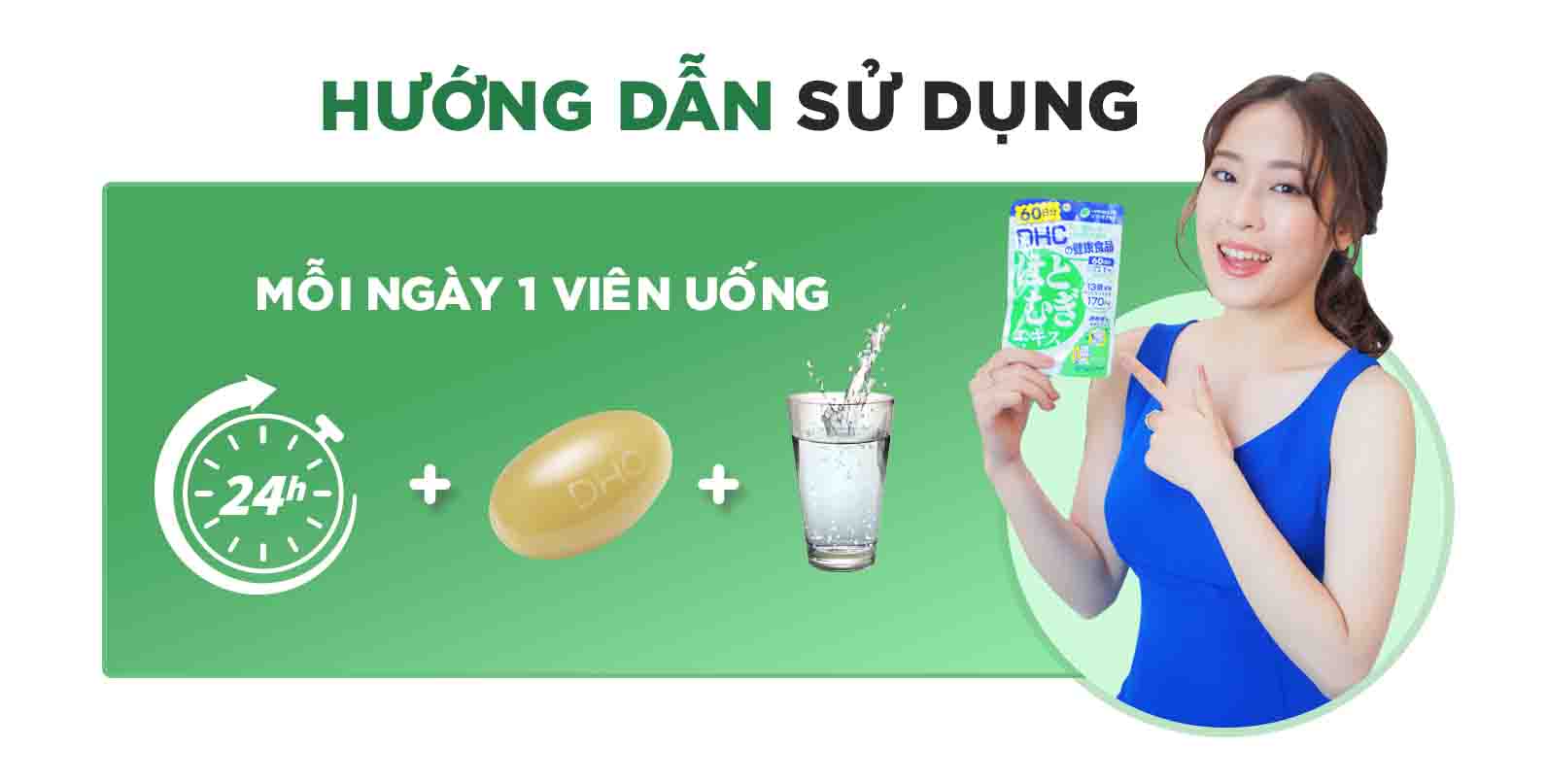 Cách sử dụng viên uống sáng da DHC Adlay Extract