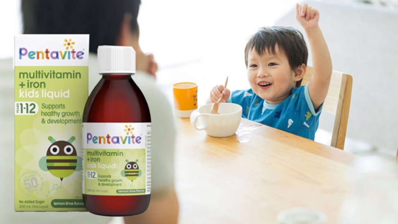 Siro tổng hợp Pentavite Multivitamin + Iron Kids Liquid
