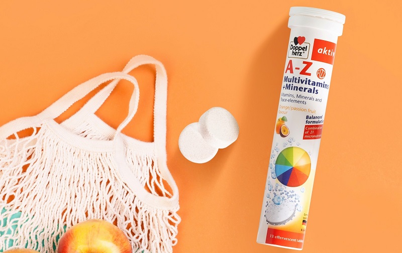Vitamin tổng hợp của Đức Doppelherz A-Z Fizz dạng viên sủi cho trẻ em và người lớn
