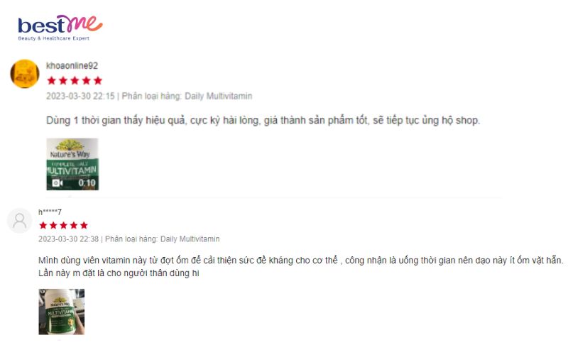 Review Nature's Way vitamin tổng hợp từ người dùng