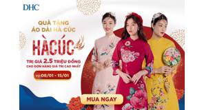 Mua sắm tại DHC Việt Nam nhận quà áo dài Hà Cúc cực sang