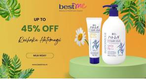 Mỹ phẩm Hatomugi dưỡng trắng da giảm giá lên tới 45% tại Bestme