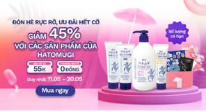 Giảm 45% khi mua mỹ phẩm Reihaku Hatomugi trong tháng 5