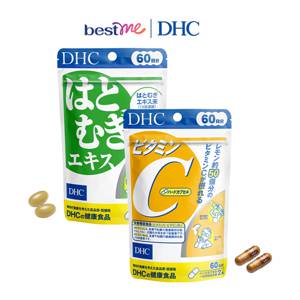 Combo sáng da mờ thâm viên sáng da và viên vitamin C DHC