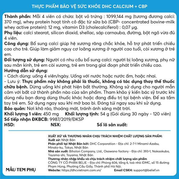 viên uống canxi dhc