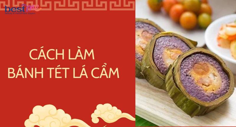Bật mí cách làm bánh tét lá cẩm thơm ngon lạ miệng