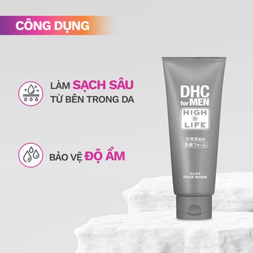 Sữa rửa mặt cho nam làm sạch và dưỡng ẩm  DHC for Men Clay Face Wash