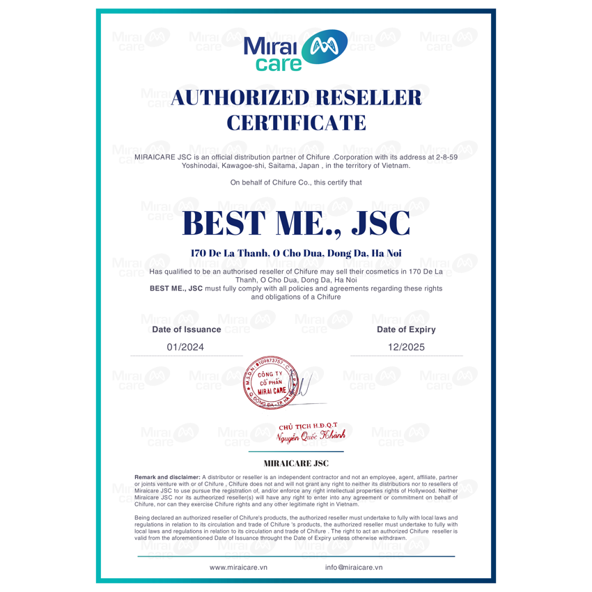 Bestme phân phối Chifure từ Mirai Care