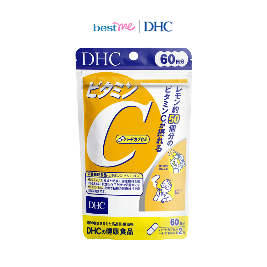 Viên uống DHC Vitamin C Hard Capsule bổ sung vitamin C hỗ trợ da sáng mịn