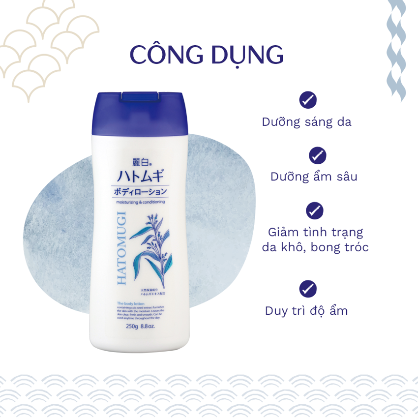 Sữa Dưỡng Thể, Làm Sáng Da Reihaku Hatomugi Body Lotion (250g) 