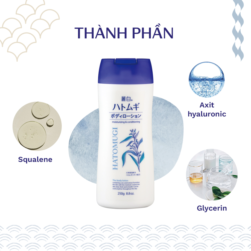 Sữa Dưỡng Thể, Làm Sáng Da Reihaku Hatomugi Body Lotion (250g) 
