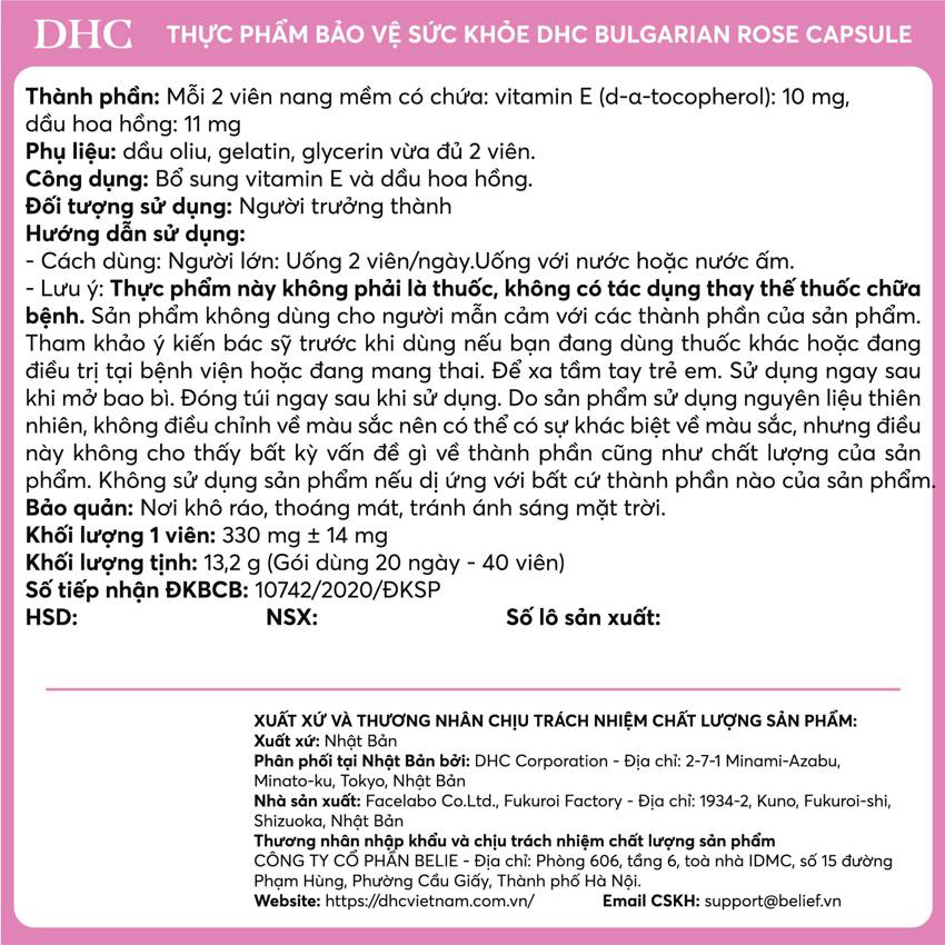 viên uống hoa hồng DHC