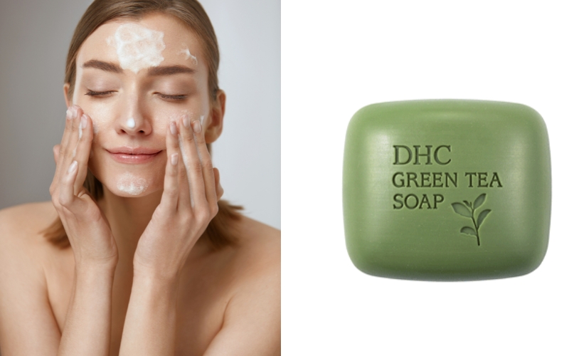 Xà phòng rửa mặt DHC Green Tea Soap là sản phẩm làm sạch da hiệu quả